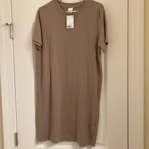 H&M Basics Tan/Beige T-Shirt Dress